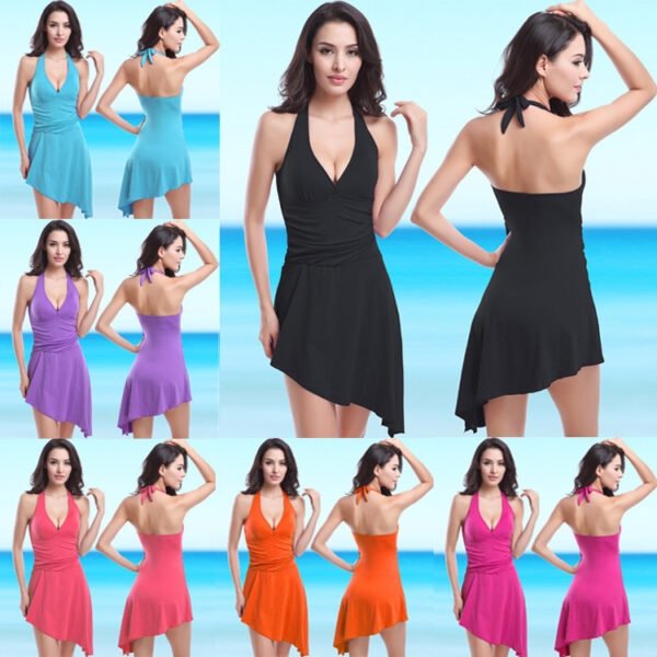 one-piece skirted swimsuit